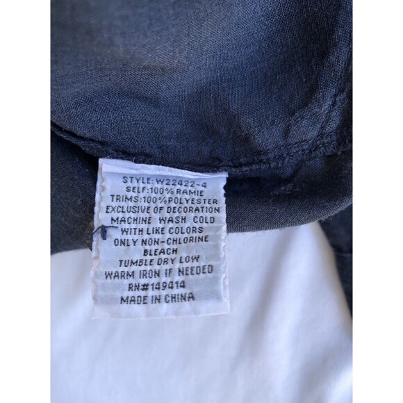 JOHNNY WAS Floral Embroidered Navy Tunic Shirt Top Boho Chic Size Large - Picture 12 of 12